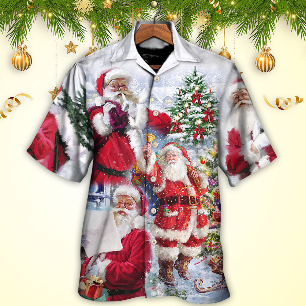 Festive Christmas Town Hawaiian Shirt Pattern Detail For Summer Holidays And Outdoor Fun