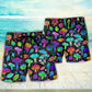 Neon Mushroom Colorful Leaf Beach Shorts For Beach Trips And Relaxed Vacation Styling