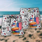 Food Celebration Independence Day Beach Shorts Pattern View For Coastal Holidays And Casual Activities