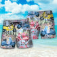 Scooter City Lifestyle Beach Shorts Pattern Detail For Warm Weather Comfort And Lightweight Summer Style