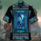 Blue Dragon Viking Pattern Hawaiian Shirt Pattern Detail For Outdoor Gatherings