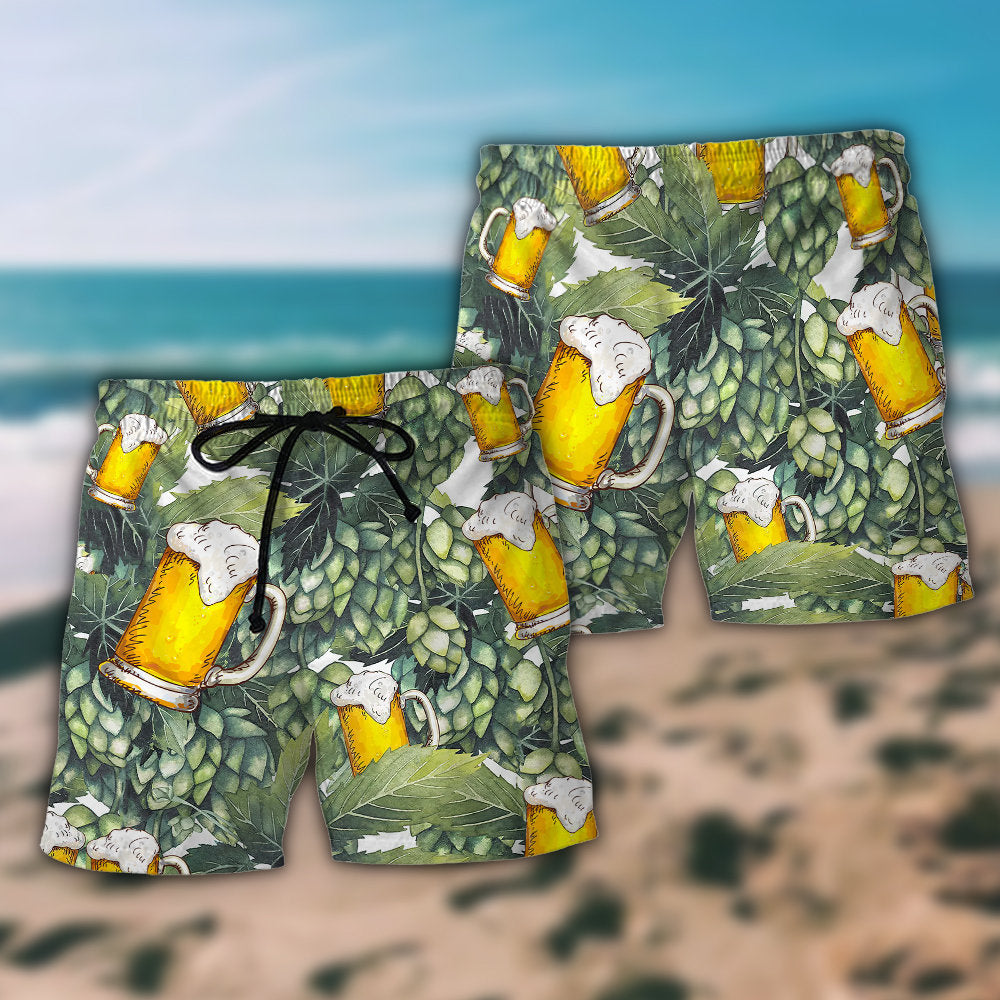 Craft Beer Hops Beach Shorts Pattern Detail For Poolside Fun And Thoughtful Gift Giving