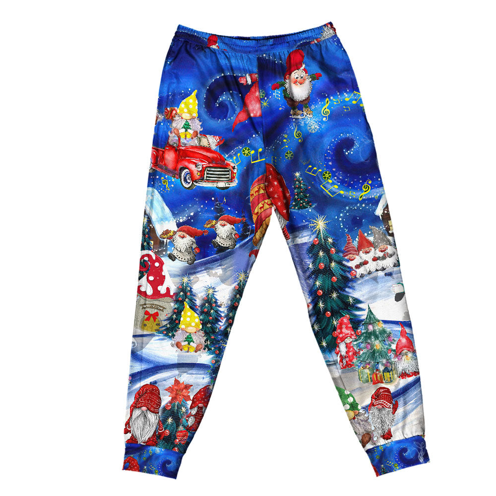 Festive Gnome Friends Christmas Short Sleeve Pajamas Set For Christmas Mornings And Relaxed Lounging