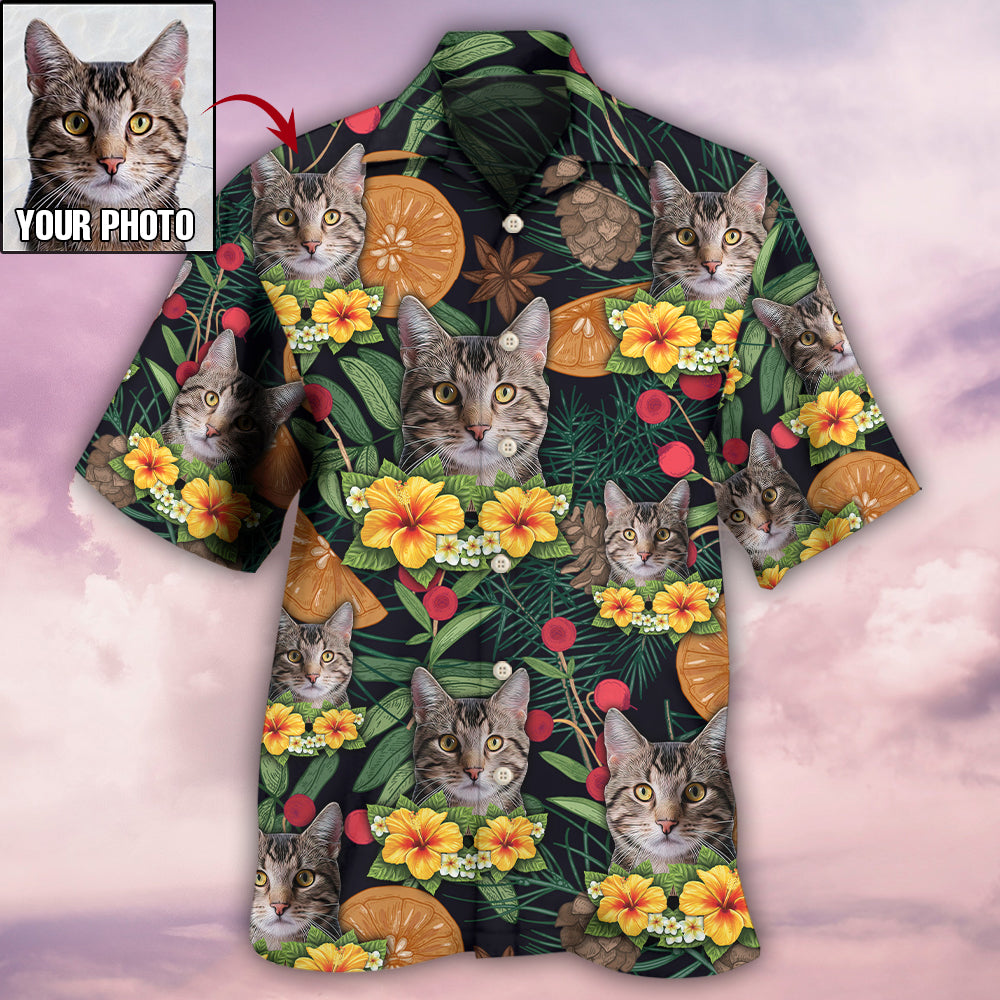 Tropical Cat Various Custom Photo Hawaiian Shirt Design View For Resort Travel And Thoughtful Gifting