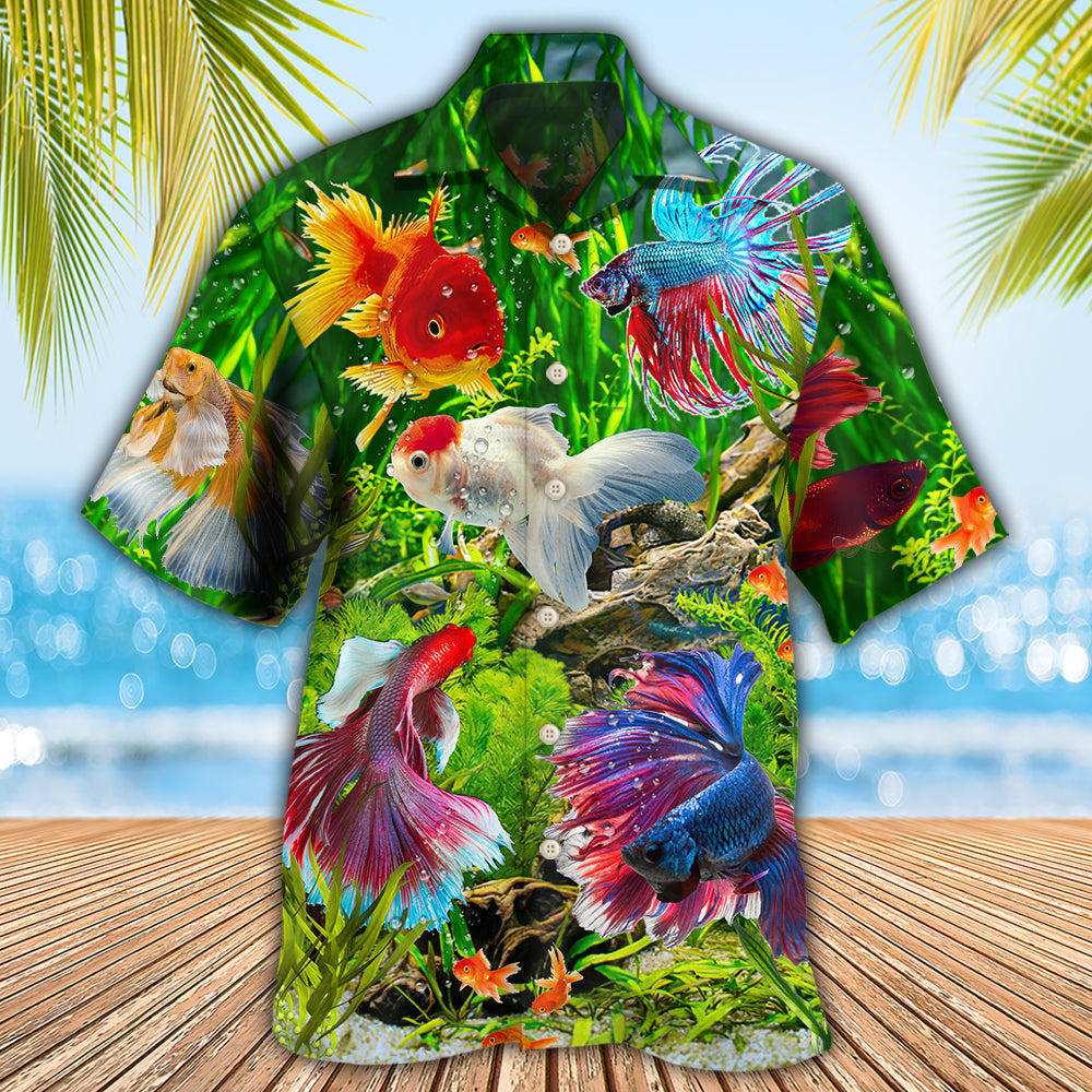 Fish Aquarium Algae Freshwater Hawaiian Shirt Design View For Resort Travel And Thoughtful Gifting