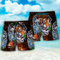 Pitbull Tiger Lover Beach Shorts Pattern View For Coastal Holidays And Casual Activities