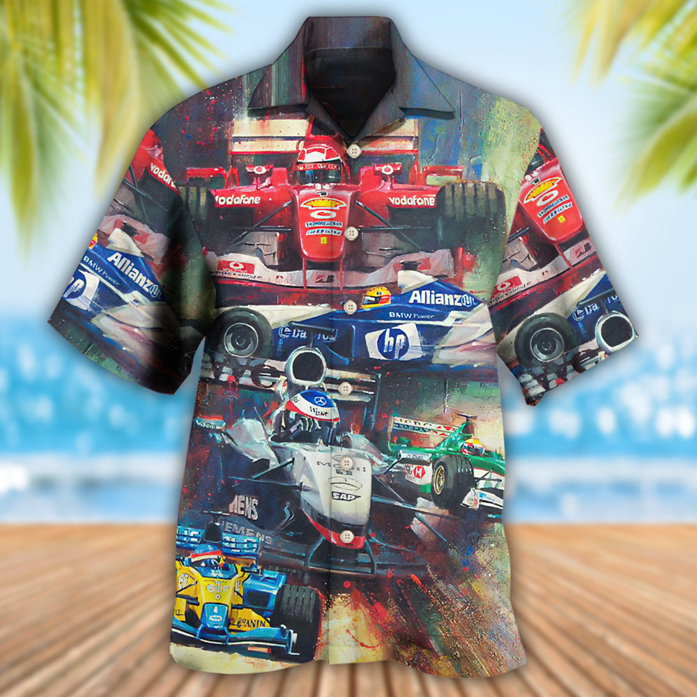 Car Racing Speed Hawaiian Shirt Creative Print View For Island Holidays