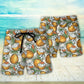 Tiki Tribal Mask Coconut Tropical Beach Shorts Pattern View For Vacation Travel And Outdoor Fun