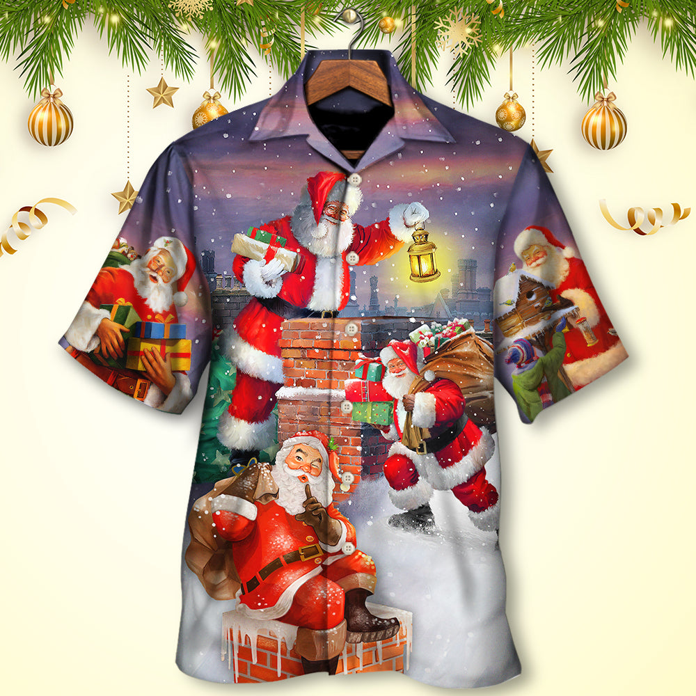 Festive Christmas Fun Gift Hawaiian Shirt Design Detail For Sunny Adventures And Casual Wear
