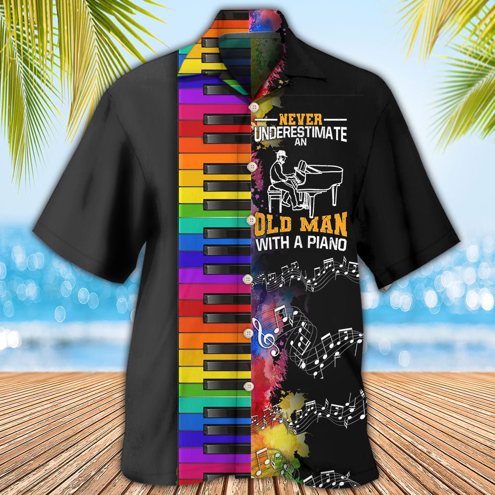 Underestimate Piano Hawaiian Shirt For Resort Trips, Coastal Parties, And Warm Weather Style