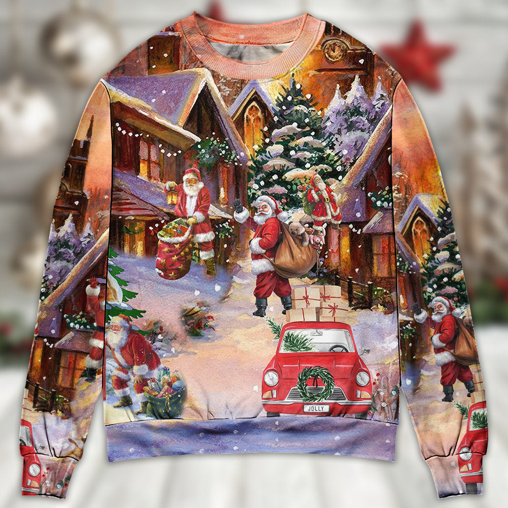 Christmas Santa Is Delivering Sweater For Festive Events Weekend Outings And Comfortable Winter Style