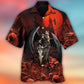 Halloween Spooky Dark Skull Hawaiian Shirt Creative Print View For Warm Weather Events