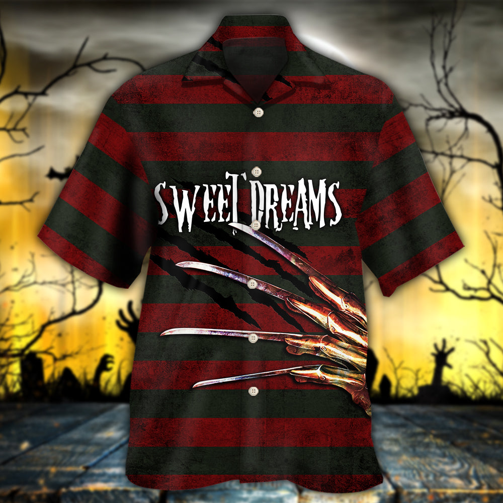Dreamy Halloween Sweet Trick Treat Hawaiian Shirt For Coastal Adventures And Warm Weather Wear