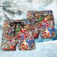 Christmas Joy Love Peace Family Spirit Beach Shorts Design Detail For Casual Warm Weather Outfits