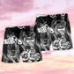 Motorcycle And Whiskey Lover Beach Shorts Artwork View For Seaside Trips And Casual Style