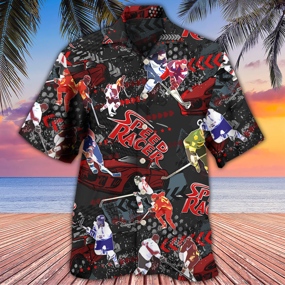 Hockey Racing Hawaiian Shirt For Beach Parties And Weekend Getaways