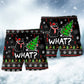 Ugly Funny Cat Christmas Tree Chaos Beach Shorts Artwork Detail For Comfortable Everyday Summer Wear