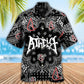 Black White Atheist Paisley Hawaiian Shirt For Summer Vacation And Beach Travel