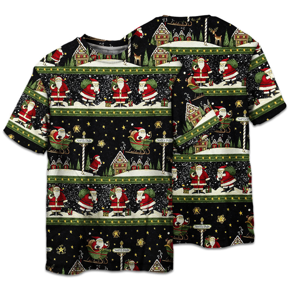 Santa Christmas Eve Adventure Short Sleeve Pajamas Set For Christmas Sleepwear And Family Lounging