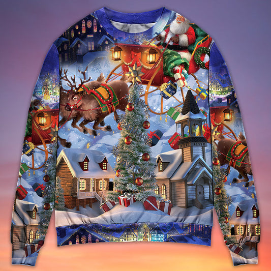 Christmas Santa Reindeer Gift Light Sweater For Family Gatherings Winter Travel And Everyday Seasonal Comfort