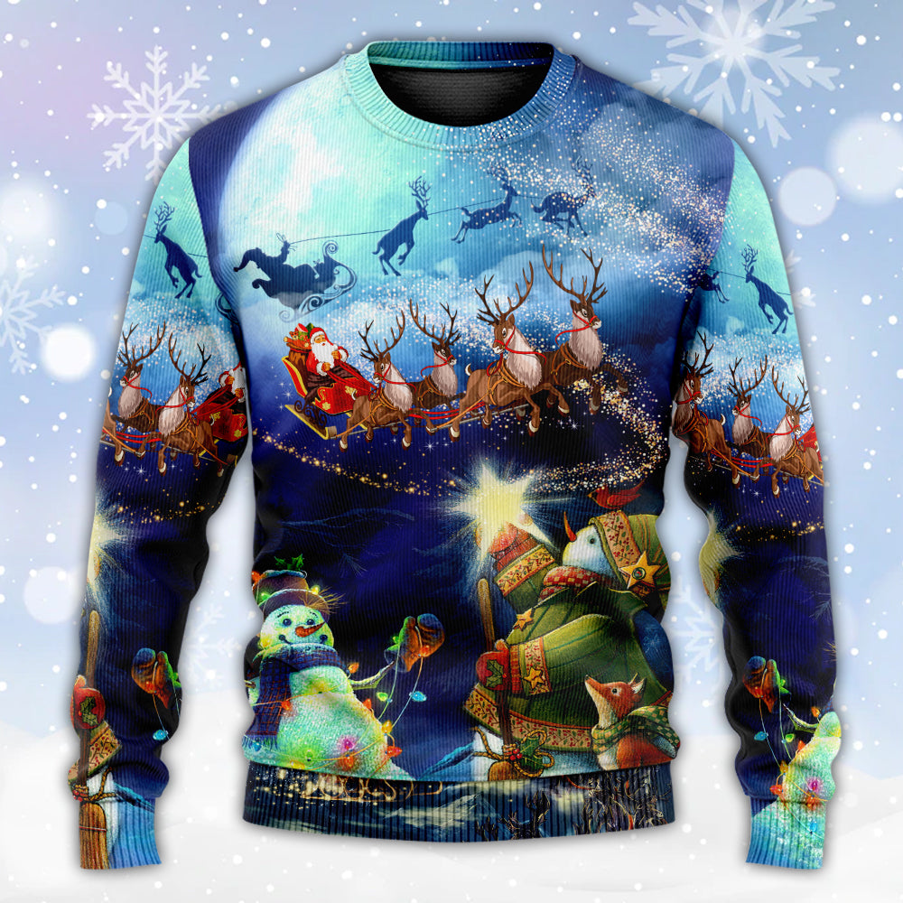 Christmas Santa Reindeer Snowman Light Sweater For Winter Celebrations Family Events And Thoughtful Gifting