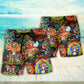 Trippy Hippie Mushroom Colorful Beach Shorts For Resort Travel And Thoughtful Summer Gifting
