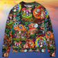 Hippie Mushroom Trippy Colorful Sweater For Colorful Outfits Weekend Events And Thoughtful Gift Giving