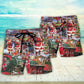Santa Snow Village Spirit Of Giving Beach Shorts Graphic Detail For Resort Trips And Casual Outings