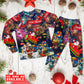 Santa Spreading Christmas Joy Long Sleeve Pajamas Set For Festive Sleepovers And Family Photos