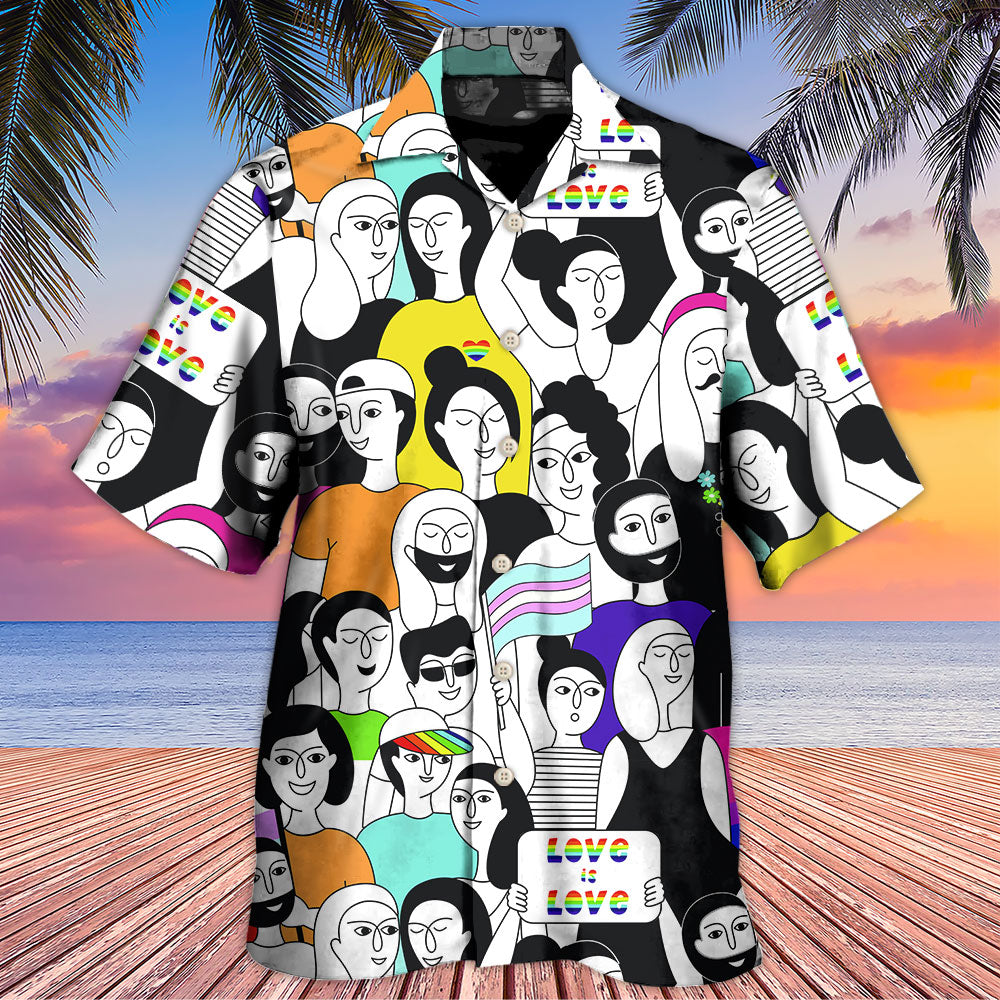 Rainbow Pride Hawaiian Shirt Design View For Casual Summer Styling