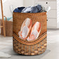 Ballet Dance Rattan Texture Laundry Basket For Nursery Dorm And Home Storage