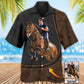 Horse Riding Leather Custom Photo Hawaiian Shirt Artwork Detail For Tropical Trips And Casual Outings