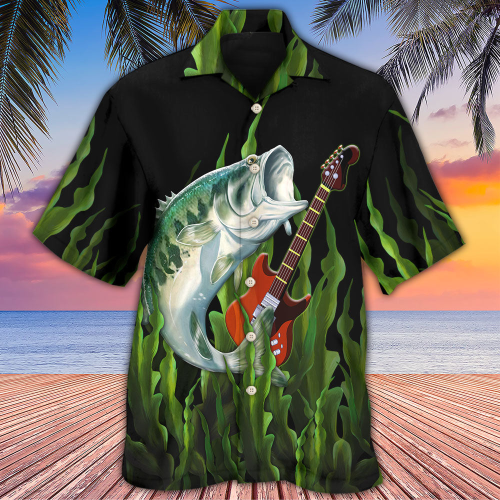 Guitar Fishing Hawaiian Shirt For Resort Getaways And Comfortable Summer Activities