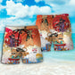 Samurai Cat Japanese Beach Shorts Pattern Detail For Sunny Day Activities And Relaxed Casual Style