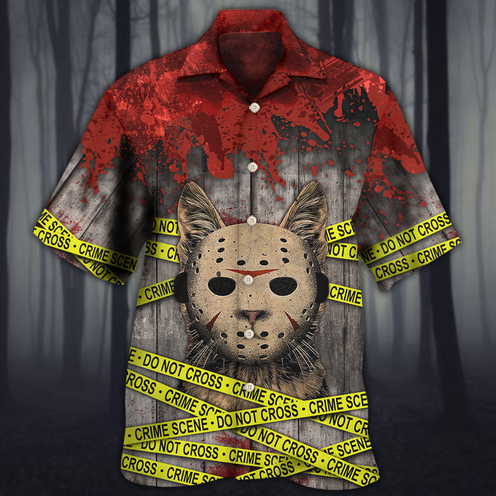 Spooky Cat Halloween Horror Hawaiian Shirt For Warm Weather Adventures And Everyday Comfort