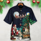 Christmas Santa Giving Everyone Night Hawaiian Shirt Artwork View For Weekend Travel And Beach Style