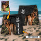 German Shepherd Lovely Dog Personalized Photo Beach Shorts Design Detail For Weekend Getaways And Beach Days