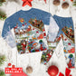 Santa Sleigh Holiday Greeting Long Sleeve Pajamas Set For Holiday Bedtime And Cozy Home Wear