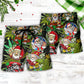 Christmas Hippie BBQ Smoking Santa Beach Shorts Pattern Detail For Casual Outings And Weekend Casual Style