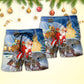 Christmas Santa Reindeer Holiday Beach Shorts Pattern View For Vacation Travel And Outdoor Fun