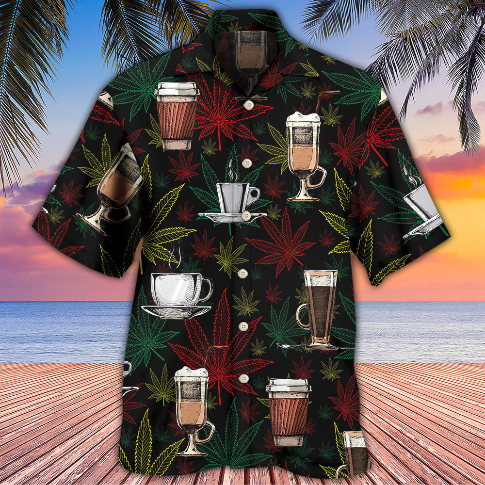 Coffee Botanical Hawaiian Shirt Artwork Detail For Tropical Trips And Casual Outings