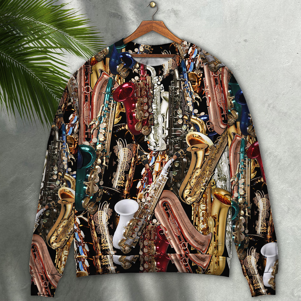 Saxophone Music Therapy Sweater For Live Events Travel And Relaxed Creative Outfits