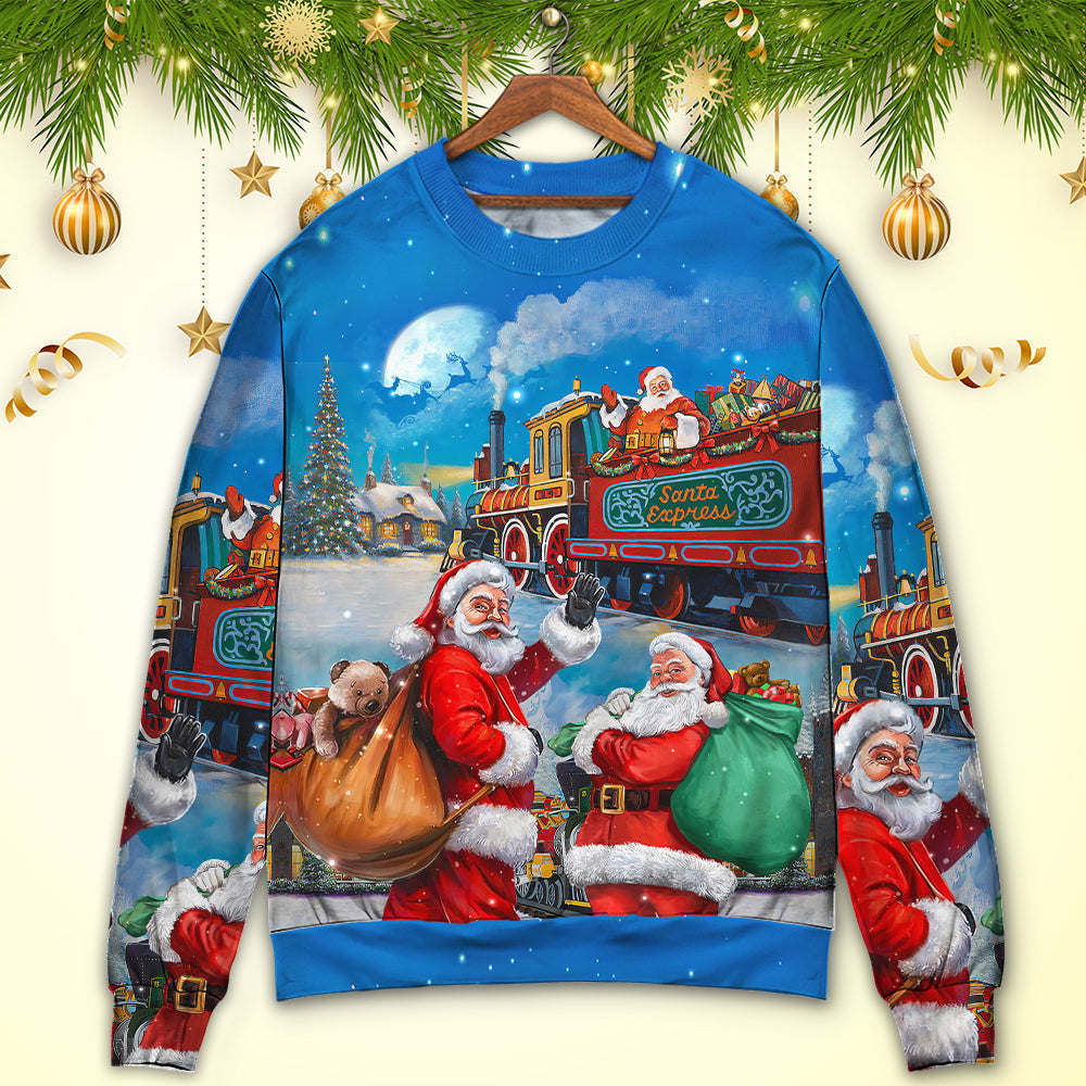 Christmas Santa Train Gift Sweater For Seasonal Parties Cozy Gatherings And Thoughtful Holiday Gifts