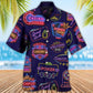 Neon Game Card Casino Night Hawaiian Shirt For Summer Vacation And Beach Travel