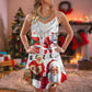 Funny Santa Story Art V-Neck Sleeveless Cami Dress For Summer Events And Comfortable Everyday Style