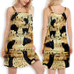 Cat Love Music Note V-Neck Sleeveless Cami Dress For Parties And Relaxed Warm Weather Outfits
