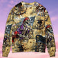 Skull Pirate Hunting Adventure Sweater For Art Lovers Holidays Parties And Comfortable Wear