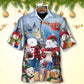 Snowman Christmas Family Hawaiian Shirt Artwork Detail For Resort Trips And Outdoor Activities
