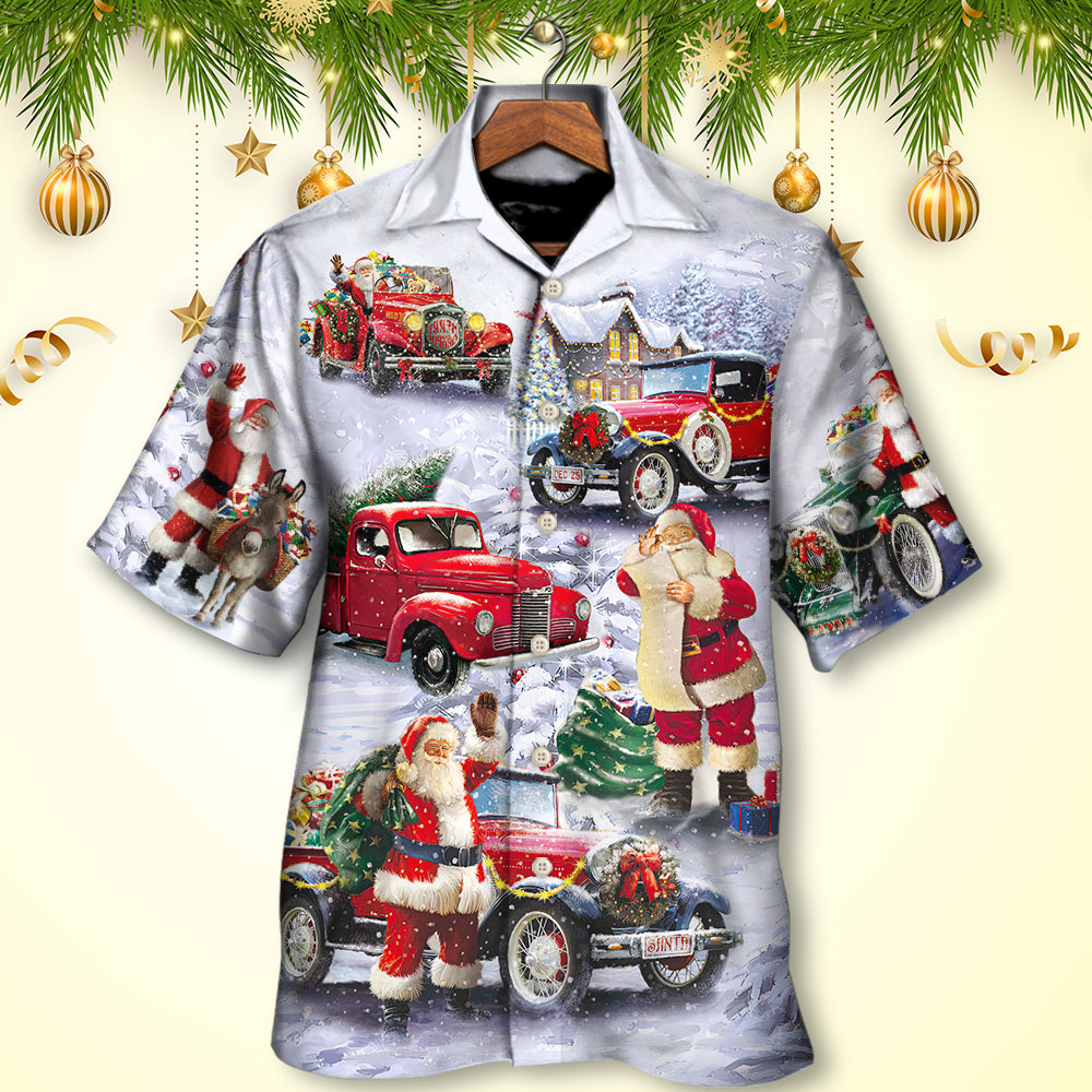 Christmas Santa Truck Hawaiian Shirt Resort Outfit View For Resort Wear
