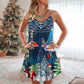 Christmas Skull X-Ray Holiday V-Neck Sleeveless Cami Dress For Festive Events And Casual Summer Styling